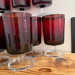 Rare Luminarc Ruby Red Cavalier French Stemware Set of 9